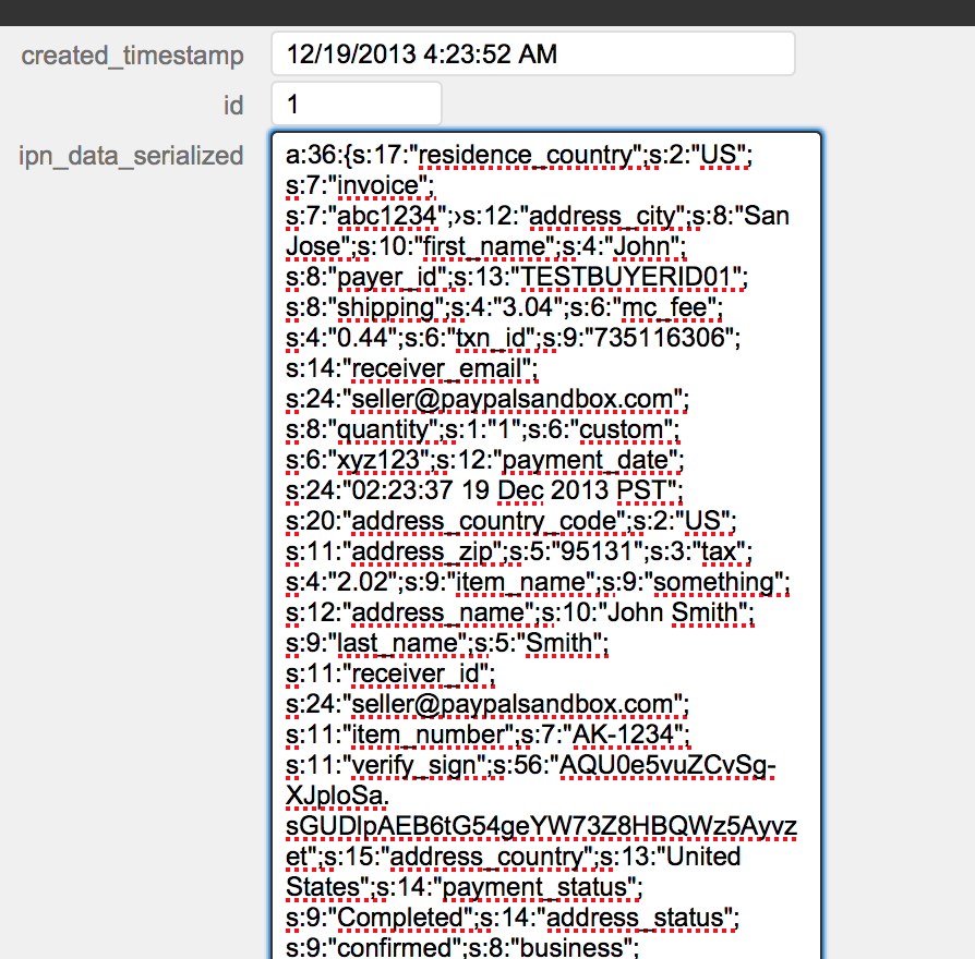 FileMaker PayPal IPN Data Serialized