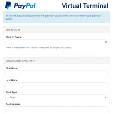 PayPal Virtual Terminal PHP