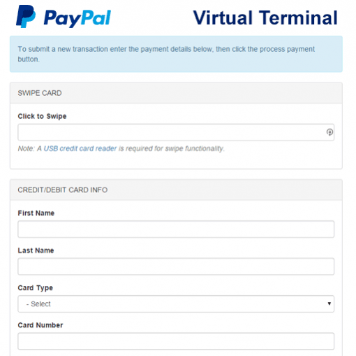 PayPal Virtual Terminal PHP