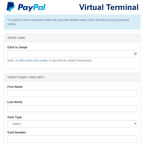 Paypal Virtual Terminal Php App