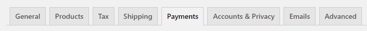 WooCommerce Settings Payments