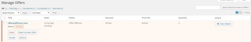 WooCommerce Offers Manage Offers