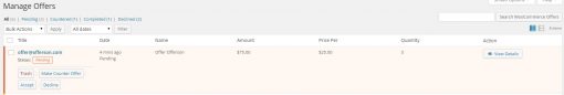 WooCommerce Offers Manage Offers