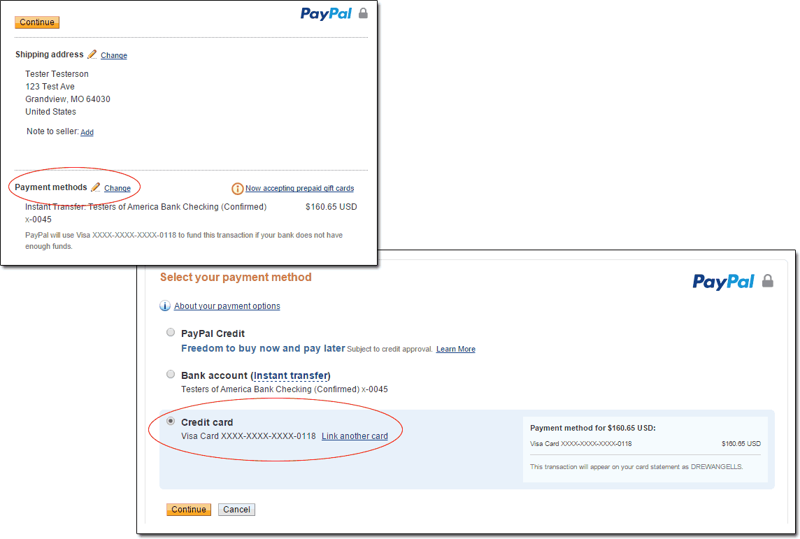 PayPal Pay with Credit Card