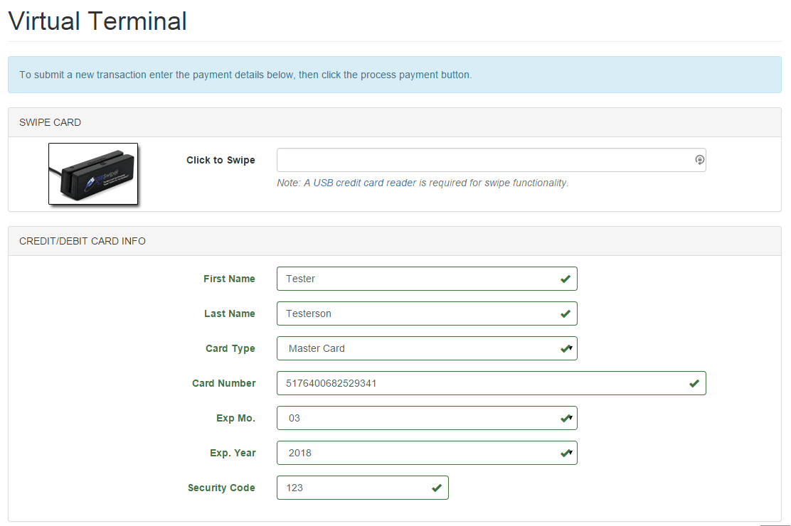 PayPal Virtual Terminal PHP Card Details