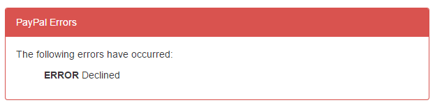 PayPal Virtual Terminal PHP Error Display