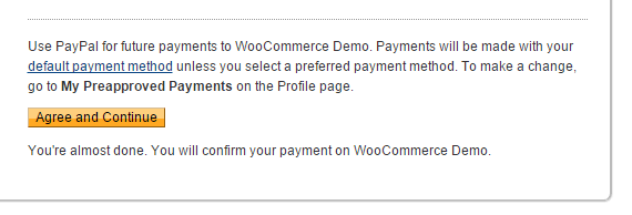 PayPal Express Checkout WooCommerce Billing Agreement