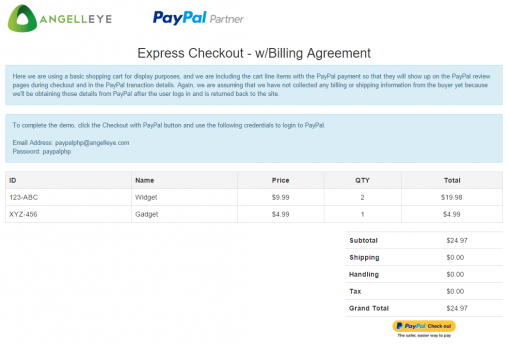 CodeIgniter PayPal Integration Express Checkout Billing Agreement