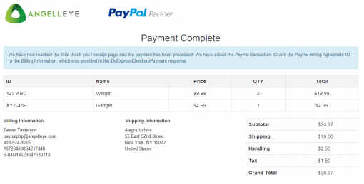 CodeIgniter PayPal Integration Express Checkout Billing Agreement Payment Complete