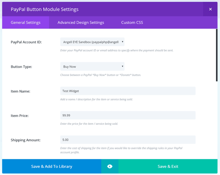 PayPal for Divi User Guide - AngellEYE