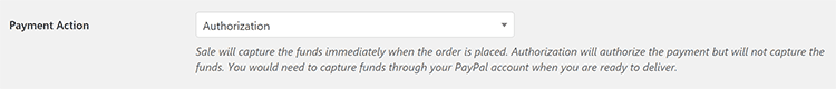 WooCommerce PayPal Authorize and Capture Settings