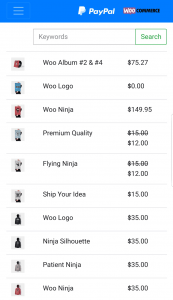 PayPal Here WooCommerce POS Product List