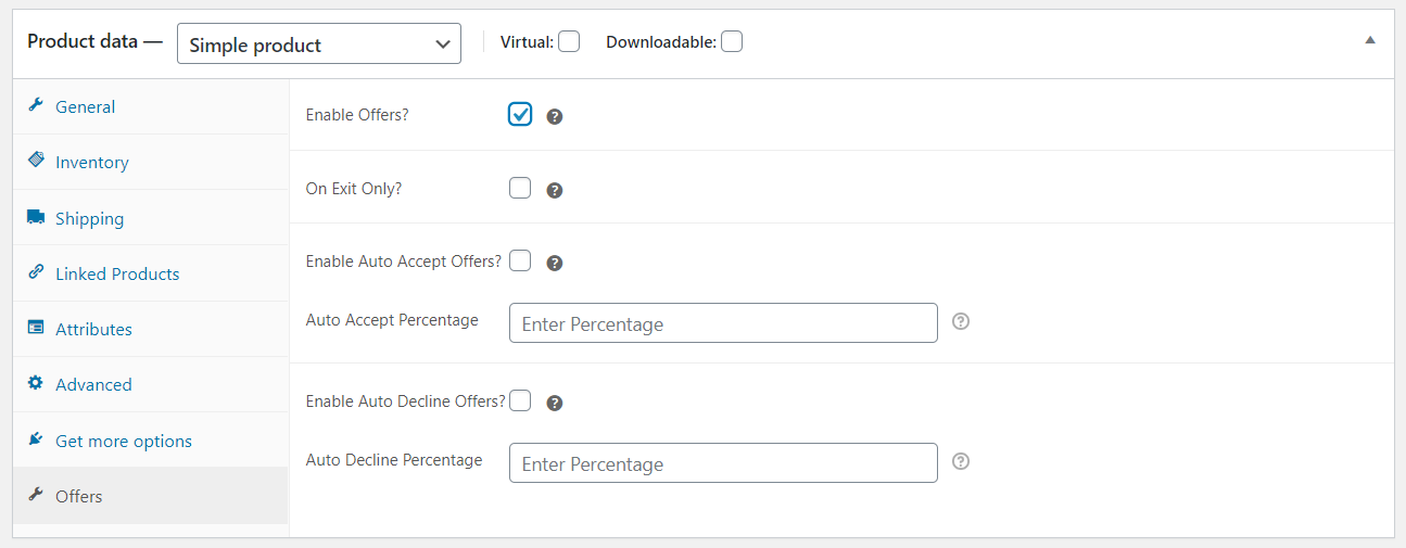 Enable Offers For Specific Product