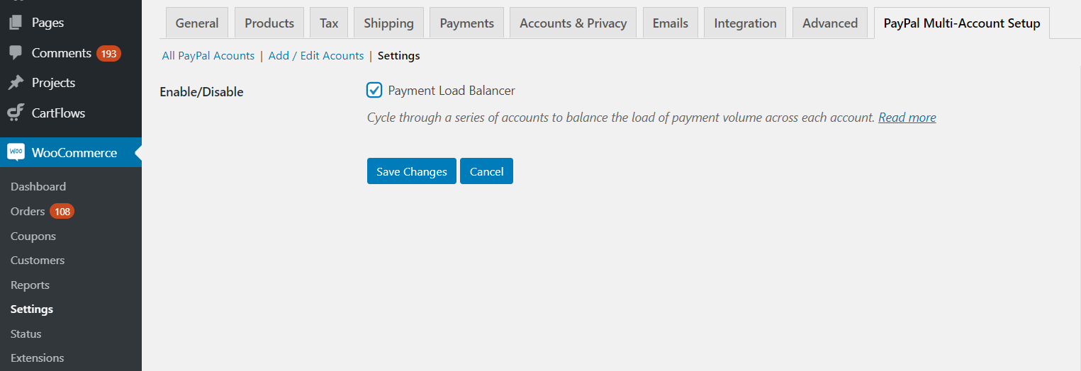 Payment Load Balancer - PayPal for WooCommerce Multi Accounts Management