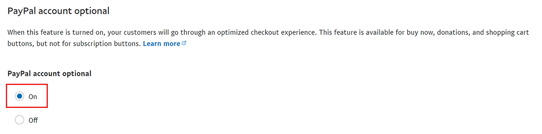 PayPal Account Optional