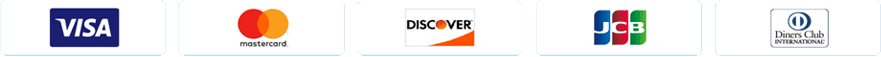 credit-card-logos Visa | MasterCard | Discover | JCB | Diner's Club