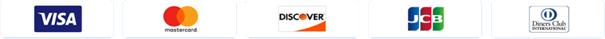 Visa | MasterCard | Discover | JCB | Diner's Club