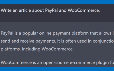 Open AI ChatGPT Article About PayPal and WooCommerce
