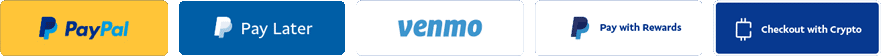 paypal-branded-logos PayPal Checkout, Buy Now Pay Later, Venmo, PayPal Rewards, PayPal Checkout with Crypto